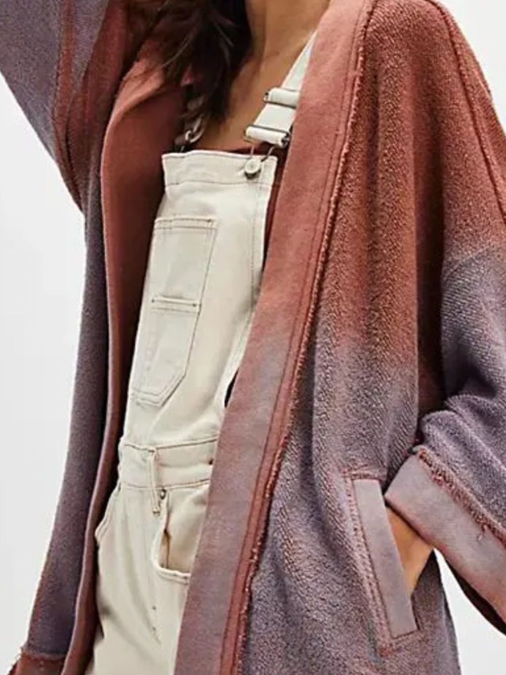 Free People Lola Ombré Open-Front  Sweatshirt Cardigan. NWOT